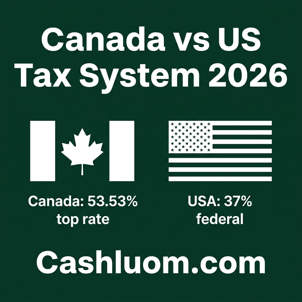 Canada vs US Tax Comparison 2026 — Side-by-Side at $50K, $75K, and $100K
