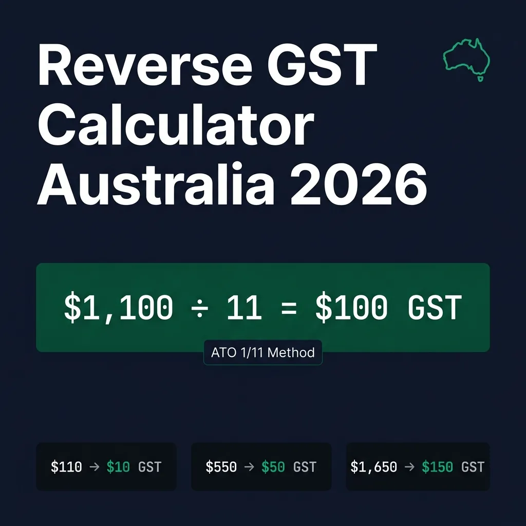 Reverse GST Calculator Australia 2026: Remove 10% GST from Any Price