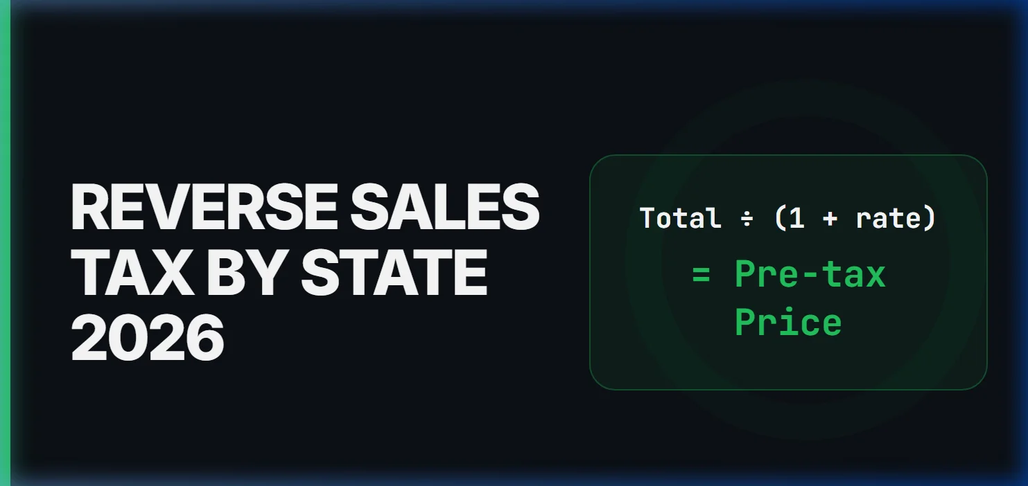 Reverse Sales Tax Calculator by US State 2026: All 50 States