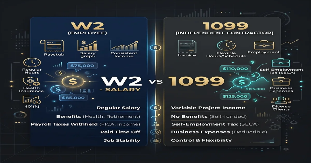 W2 vs 1099 Calculator — How Much More Do You Need to Charge as a Contractor? (2026)